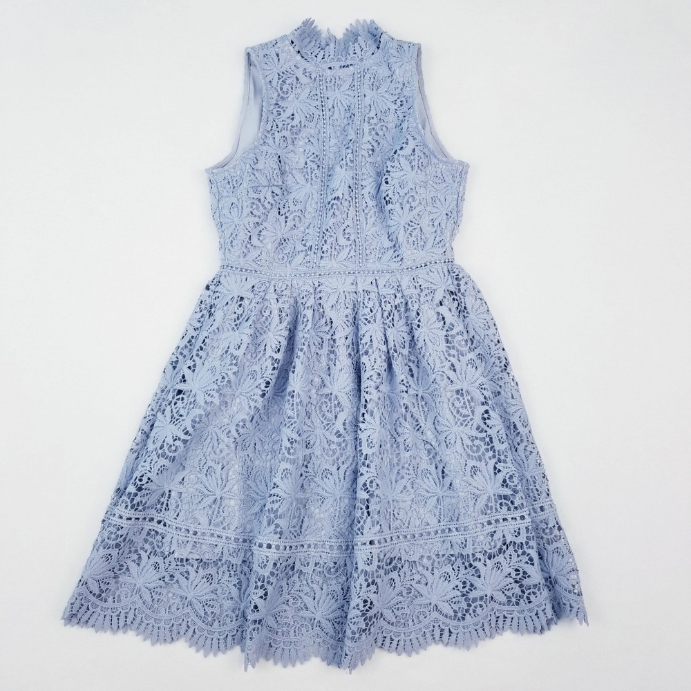 J.O.A. Los Angeles Light Blue Lace Dress Medium